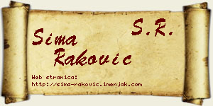 Sima Raković vizit kartica